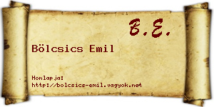 Bölcsics Emil névjegykártya