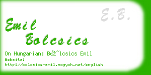emil bolcsics business card